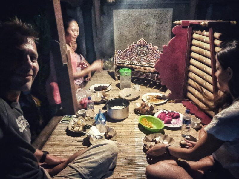 Dinner with local friends in Amed, Bali, Indonesia