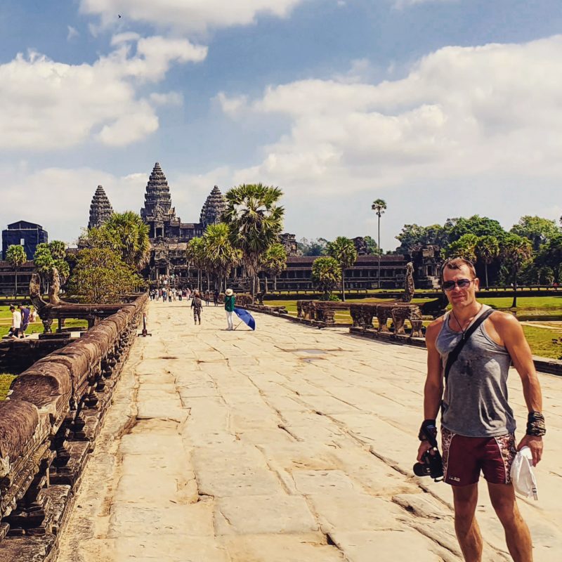 Michal Košátko in Angkor Wat, Cambodia