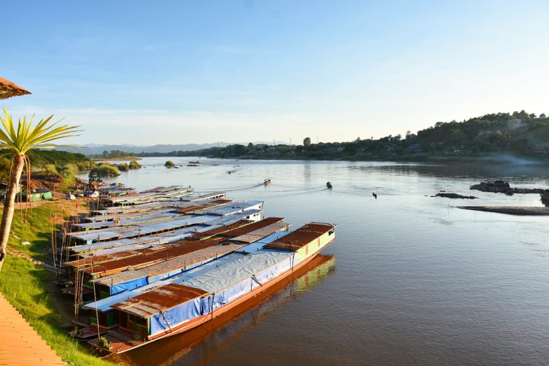 Getting ready for the Mekong river cruise for 2 days, Laos